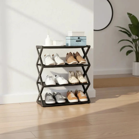 Zapatera Organizadora de 4 Niveles Multiuso – Color Negro