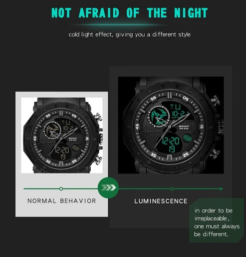 SANDA GUERRILLA NEGRO 6012 – Reloj Deportivo, Robusto y Multifuncional