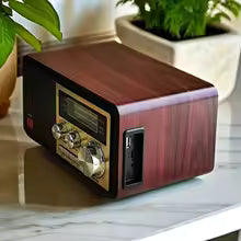 Radio Retro de Madera con Bluetooth – Estilo Clásico y Sonido de Calidad