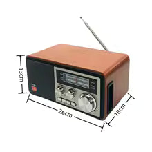 Radio Retro de Madera con Bluetooth – Estilo Clásico y Sonido de Calidad