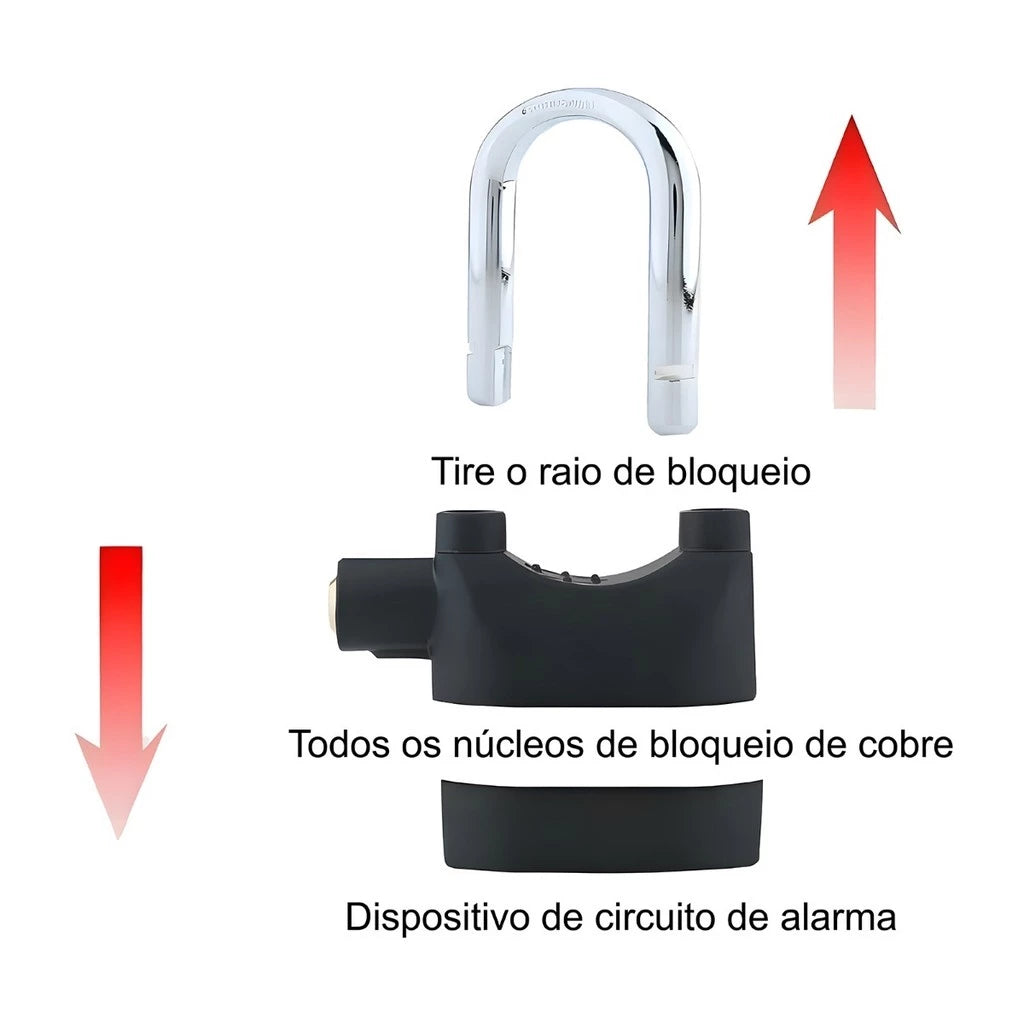 Candado de Seguridad con Alarma Antirrobo 110 dB – Protección Extra para tu Moto, Bici y Hogar