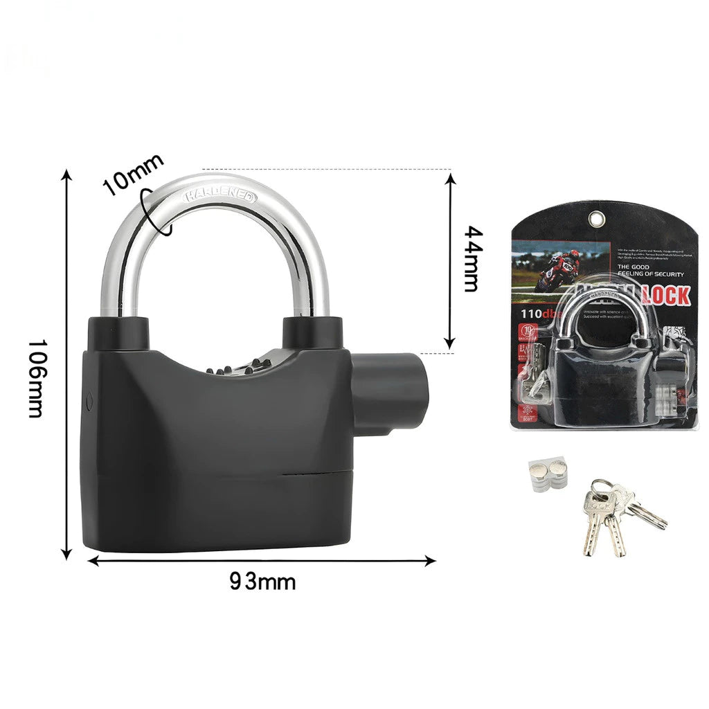 Candado de Seguridad con Alarma Antirrobo 110 dB – Protección Extra para tu Moto, Bici y Hogar